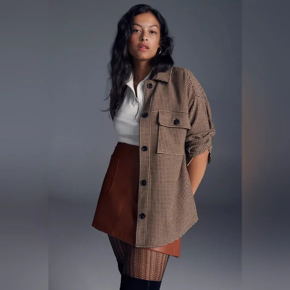 Current Air Houndstooth Printed Shirt Jacket - Picture 9 of 9